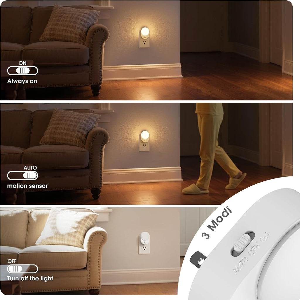 JandCase Motion Sensor Night Light, 4 Pack Motion Activated Sensor