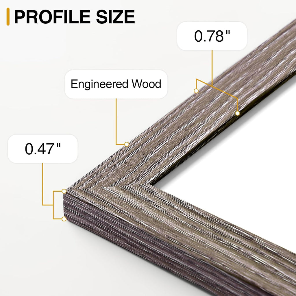 Vittanly 15 Pack Gallery Wall Frame Set, Black, Brown, Dark Grey