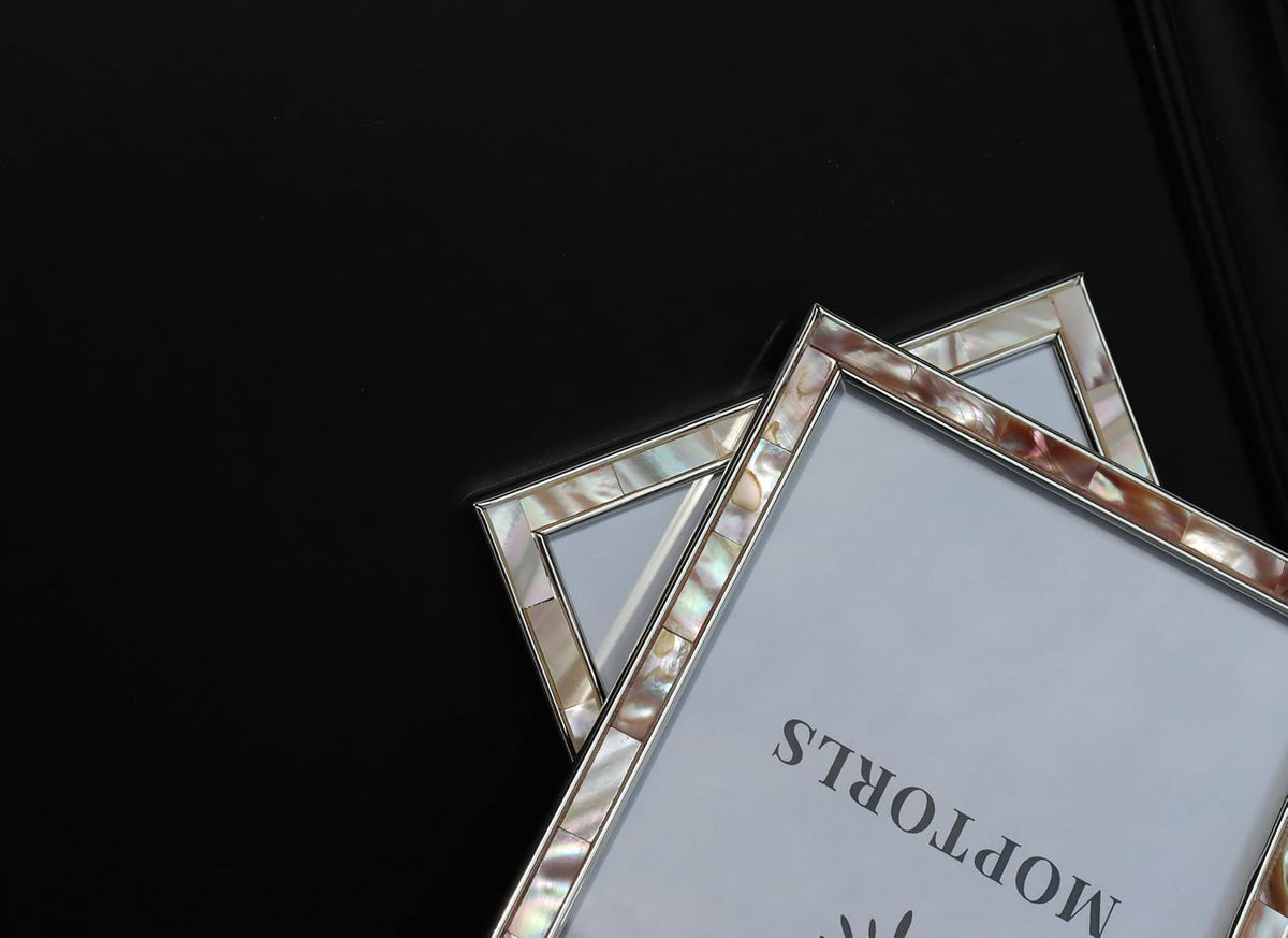 4x6 Mother of Pearl Shell Metal Picture Frame Colorful 1Pc