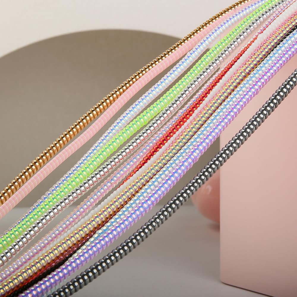 4.8M(15.75FT) Spiral Cable Protector, Multicolor Suitable for Most Phone/Pad/Laptop USB Wire Cord Savers Protection Cover Anti-Break Wrap Charger Data Line Cables Sleeves, Ordinary Pink