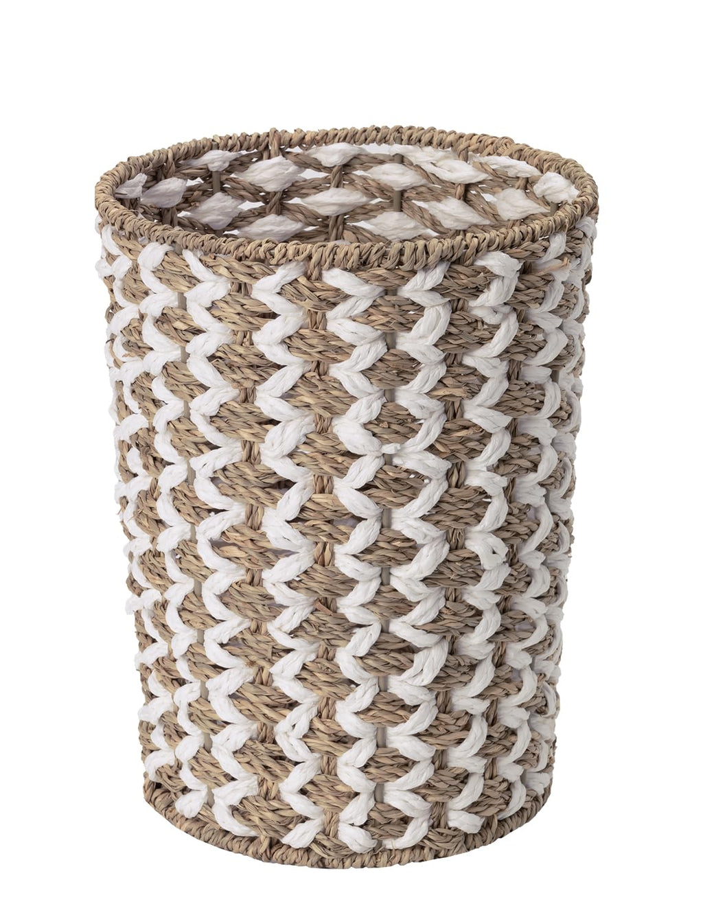 StorageWorks Wicker Waste Basket, Wicker Garbage Can for Bedroom, Bathroom