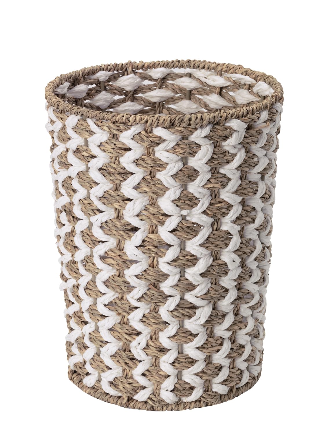 StorageWorks Wicker Waste Basket, Wicker Garbage Can for Bedroom, Bathroom