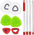 7 Pack Mop Heads Spin Mop Handle Scrub Brush Base Set for O-Cedar Easywring