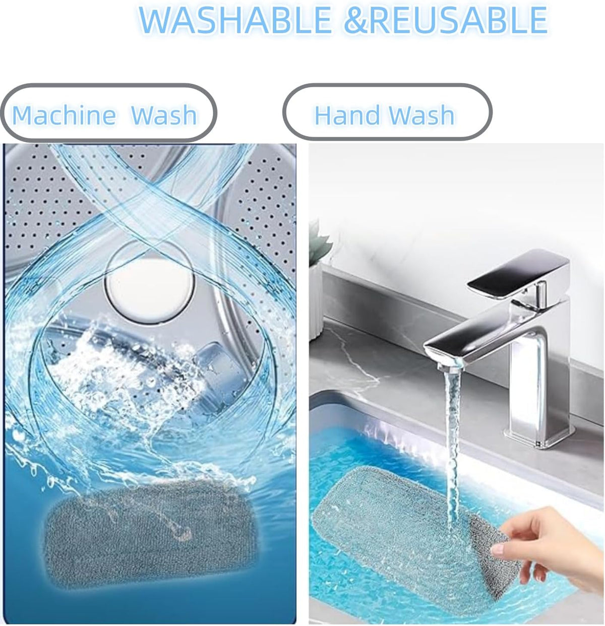 Steam Mop Pads, 7-Pack Washable Microfiber Refills