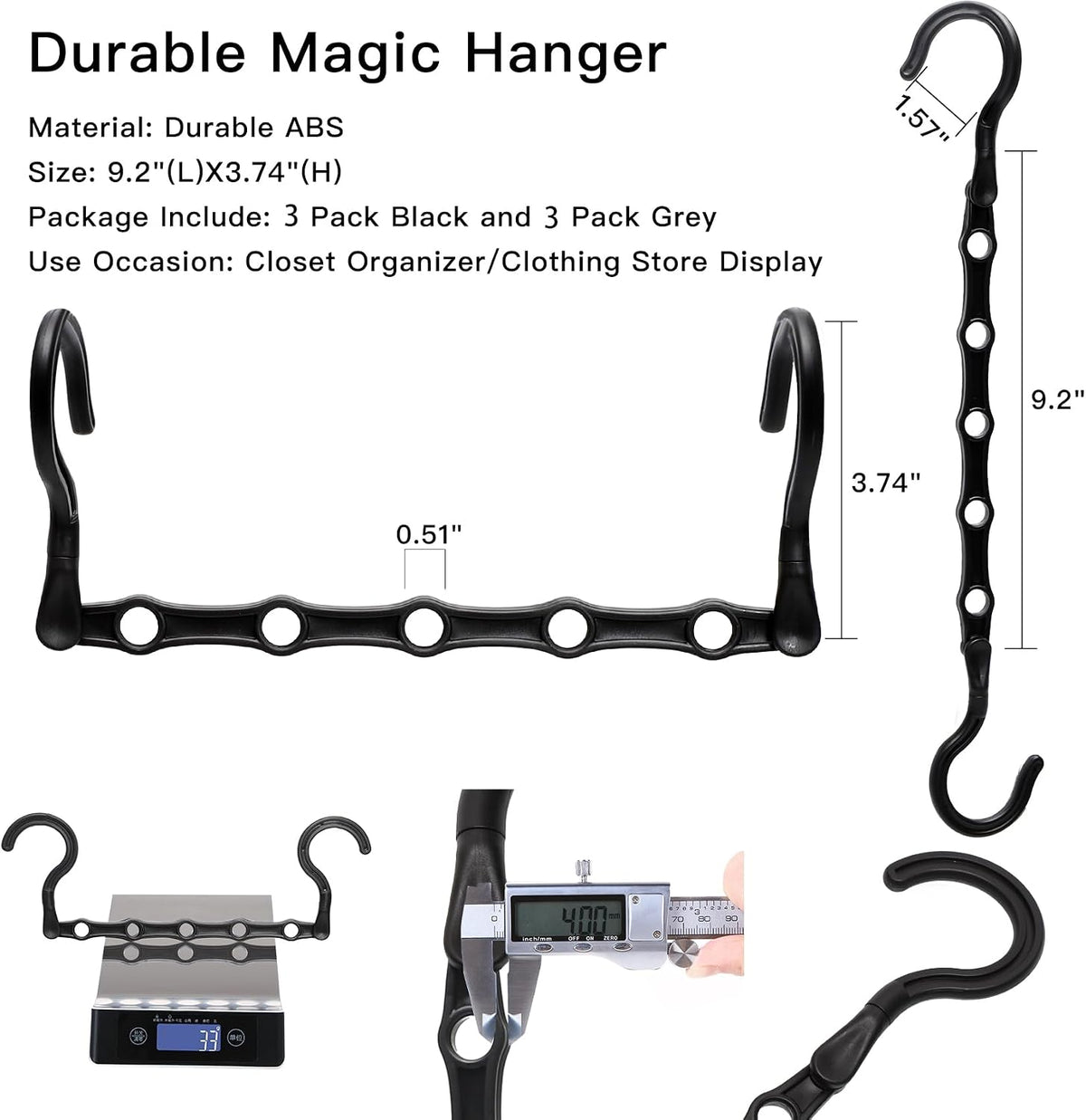 6 Pack Closet Organizers and Storage Stronger, Magic Clothes Hangers
