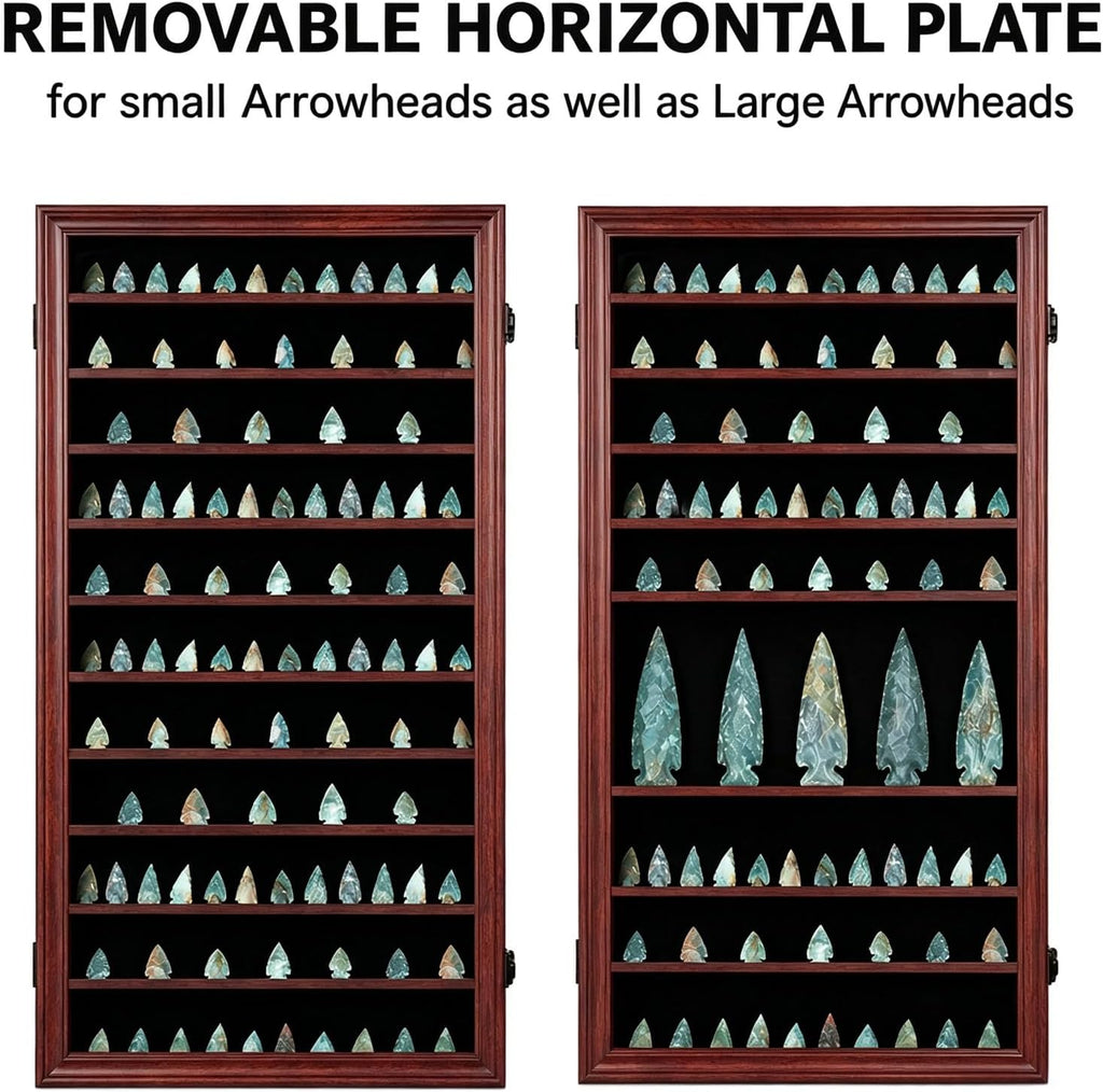 KCRasan Arrowhead Display Case Native American Arrowhead Shadow Box