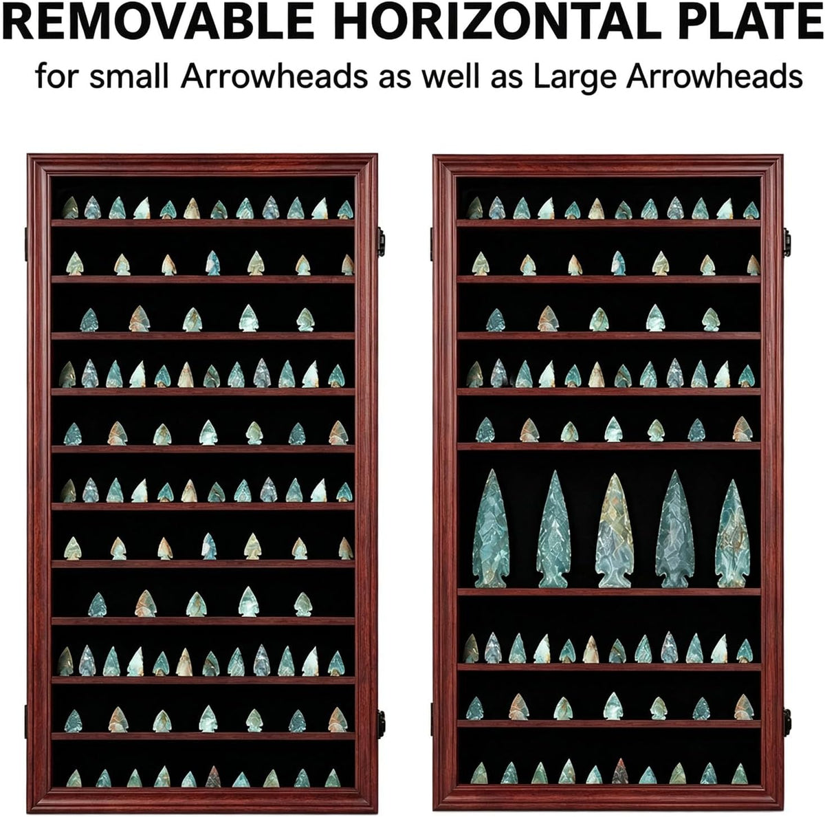KCRasan Arrowhead Display Case Native American Arrowhead Shadow Box