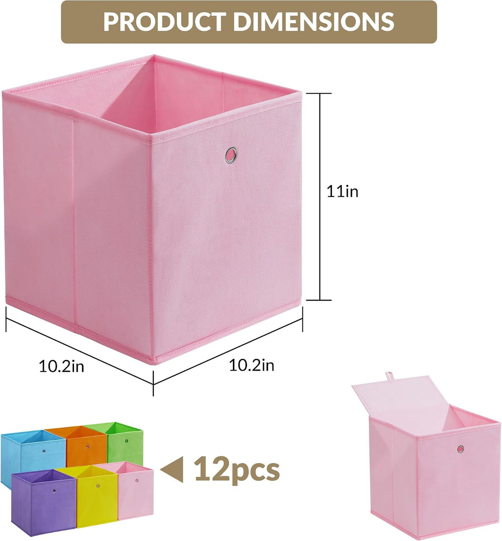Garvee 12 Pack Storage Cubes, 10.2" Foldable Organizer for Cube Shelves