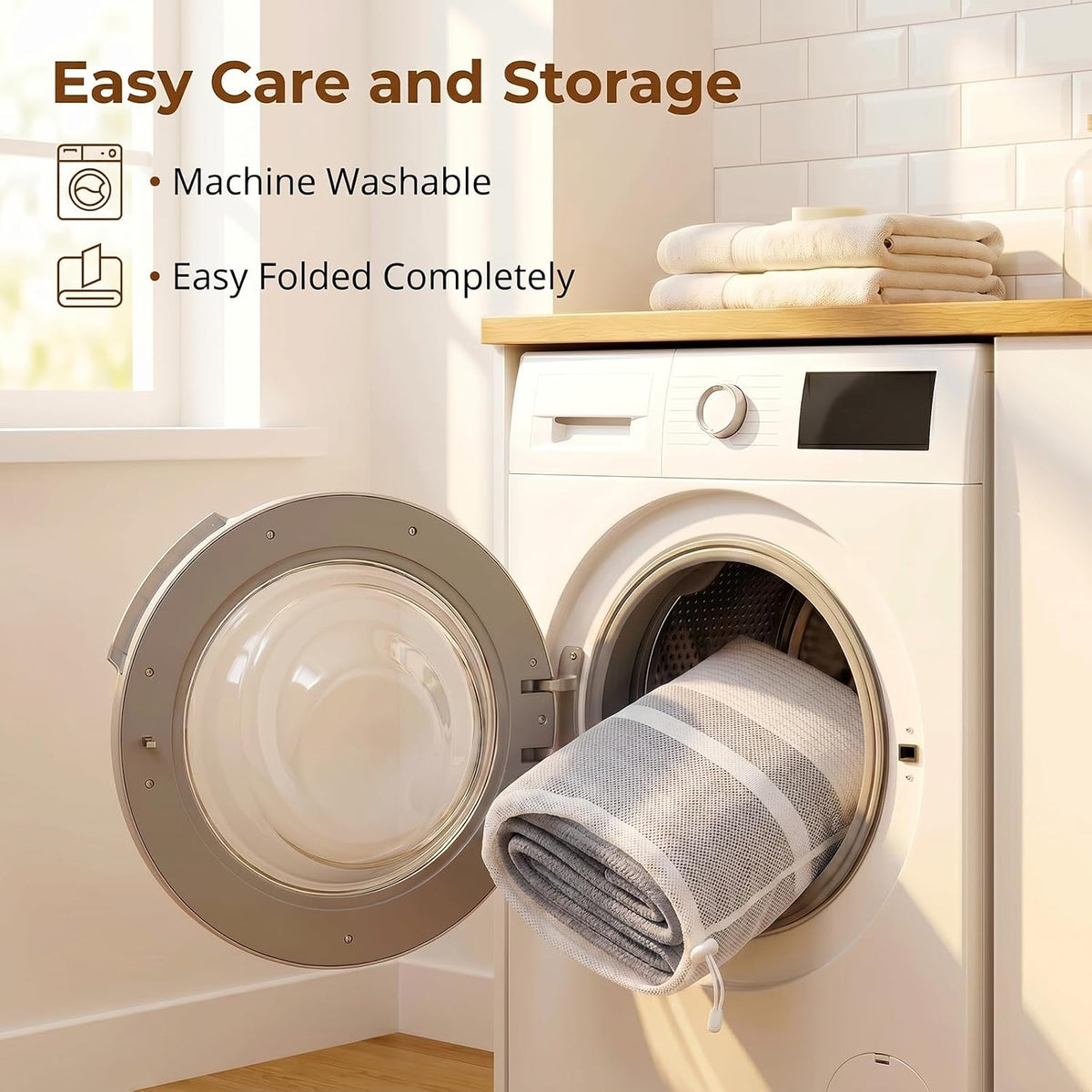 OIASKET 108L Cotton Rope Storage Basket for Living Room and Bedroom 25"x16"x16" Woven Laundry Basket, Heavy Duty Bin for Blankets, Pillows & Toys, Pet-Safe & Scratch-Free, Grey and White
