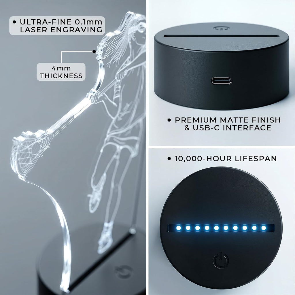 Lacrosse Night Light, Lacrosse Gifts for Girls Women