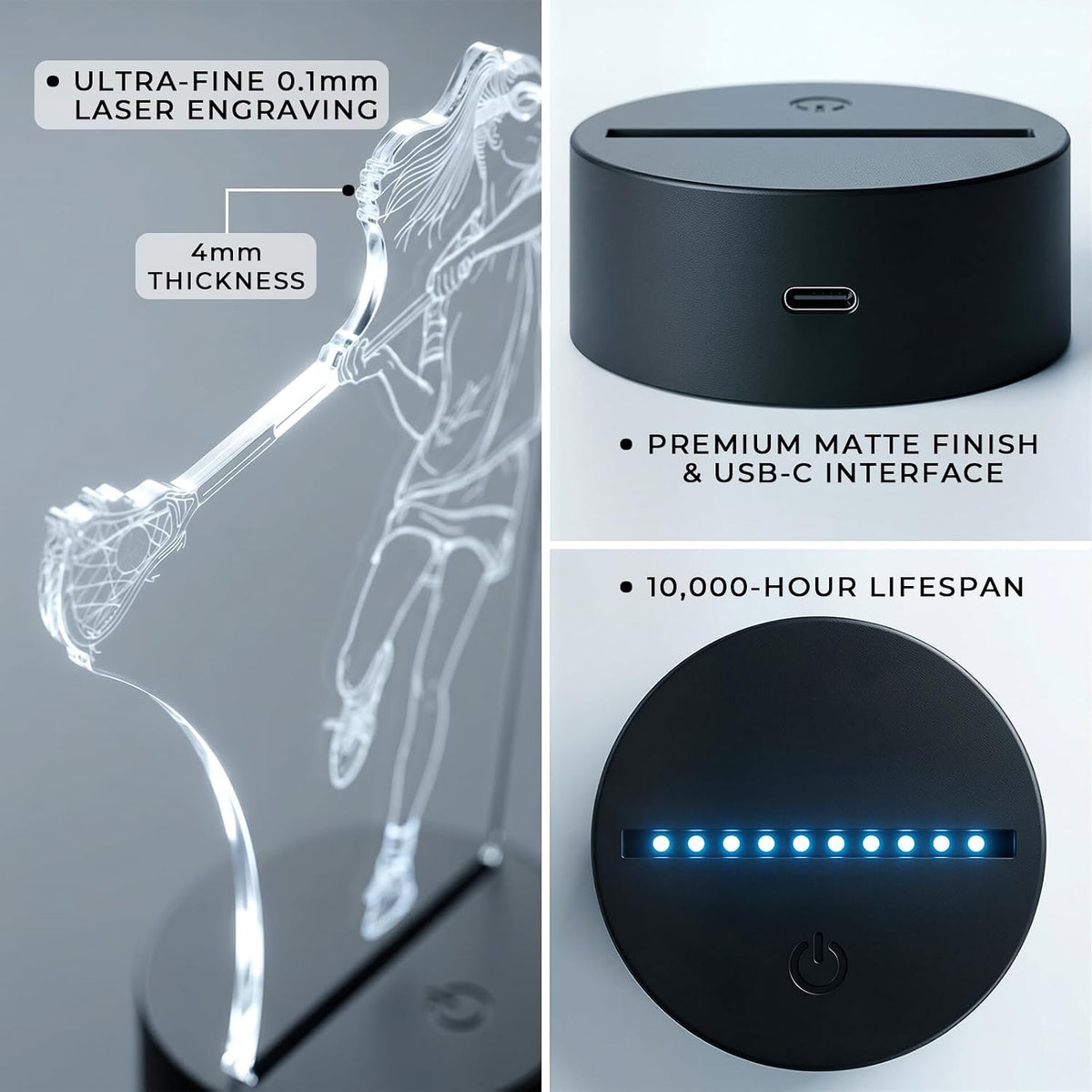 Lacrosse Night Light, Lacrosse Gifts for Girls Women
