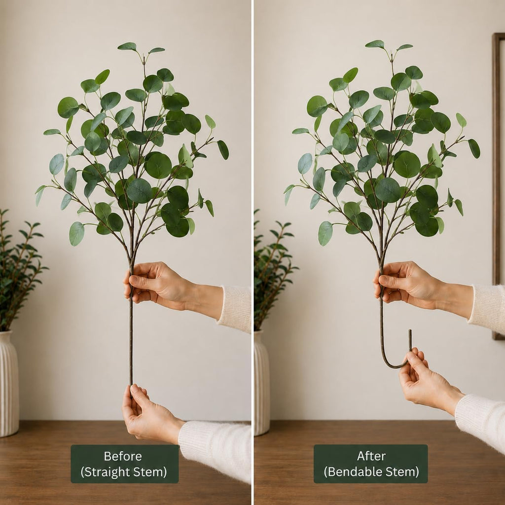 4pcs 24" Artificial Eucalyptus Stems for Vase Decor