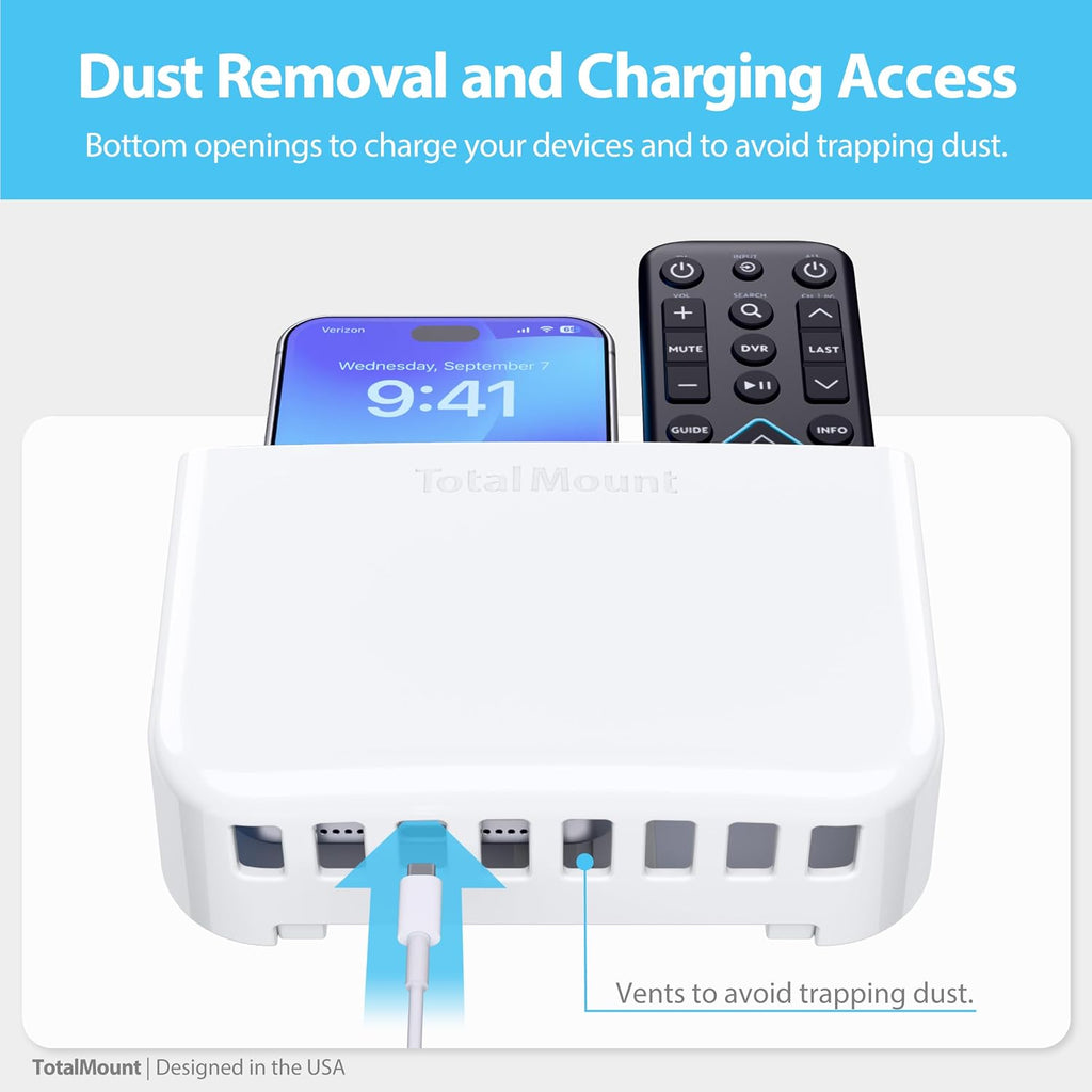 TotalMount Drop-Free Remote Holders – Removable Adhesive – White (2 Pack)