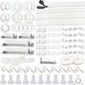 White Cable Management Organizer Kit 4 Cable Sleeve Split 311Pcs