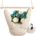 Macrame Plant Hanger Crochet Sloth Hanging Planter Sloth Gifts,5 Inch Animal Wall Hanging Plant Holder for Plant Sloth Lovers, Home Decor Indoor Outdoor Plants Succulent Gifts