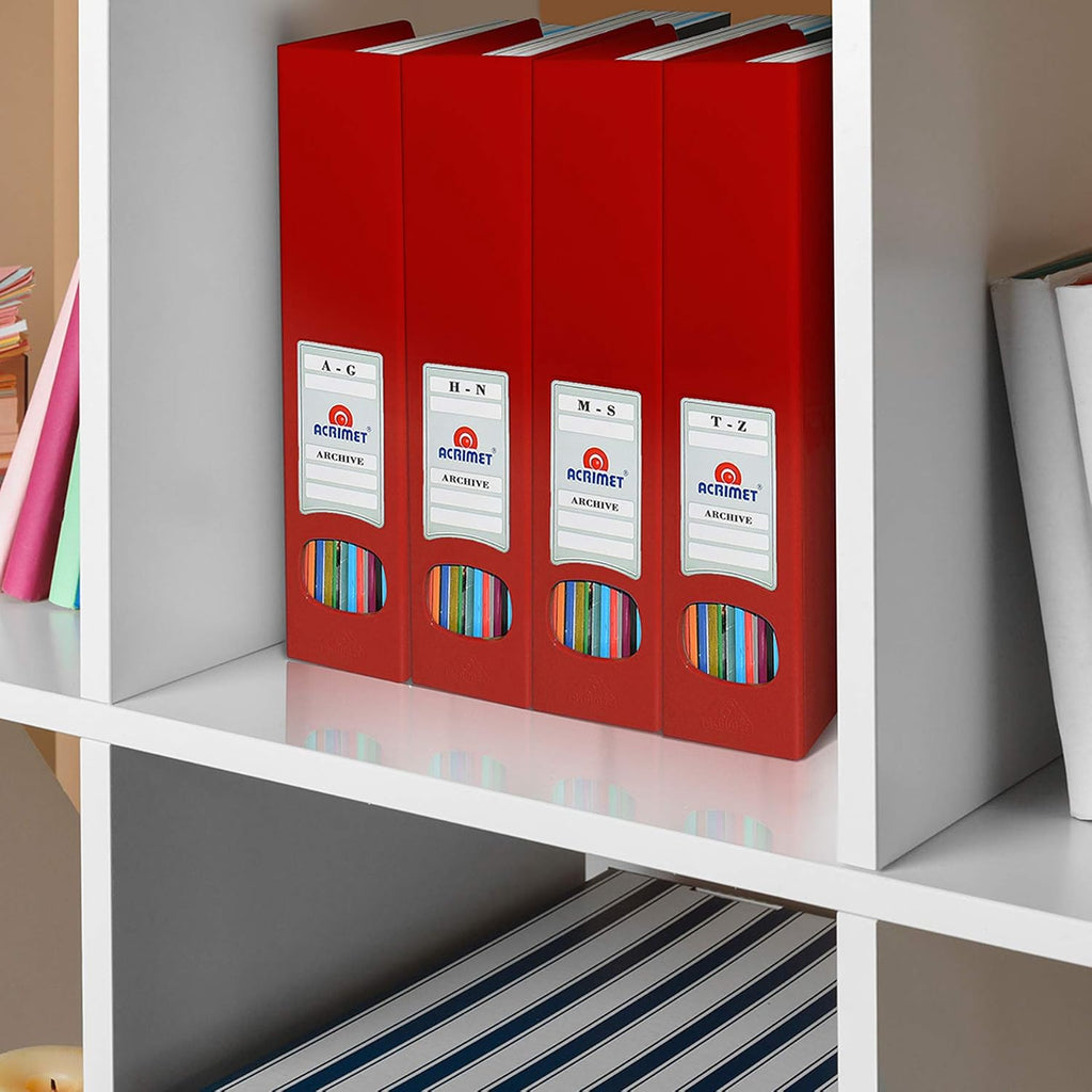 Acrimet Magazine File Holder, Vertical Desk Organizer, Red, 2 Pack