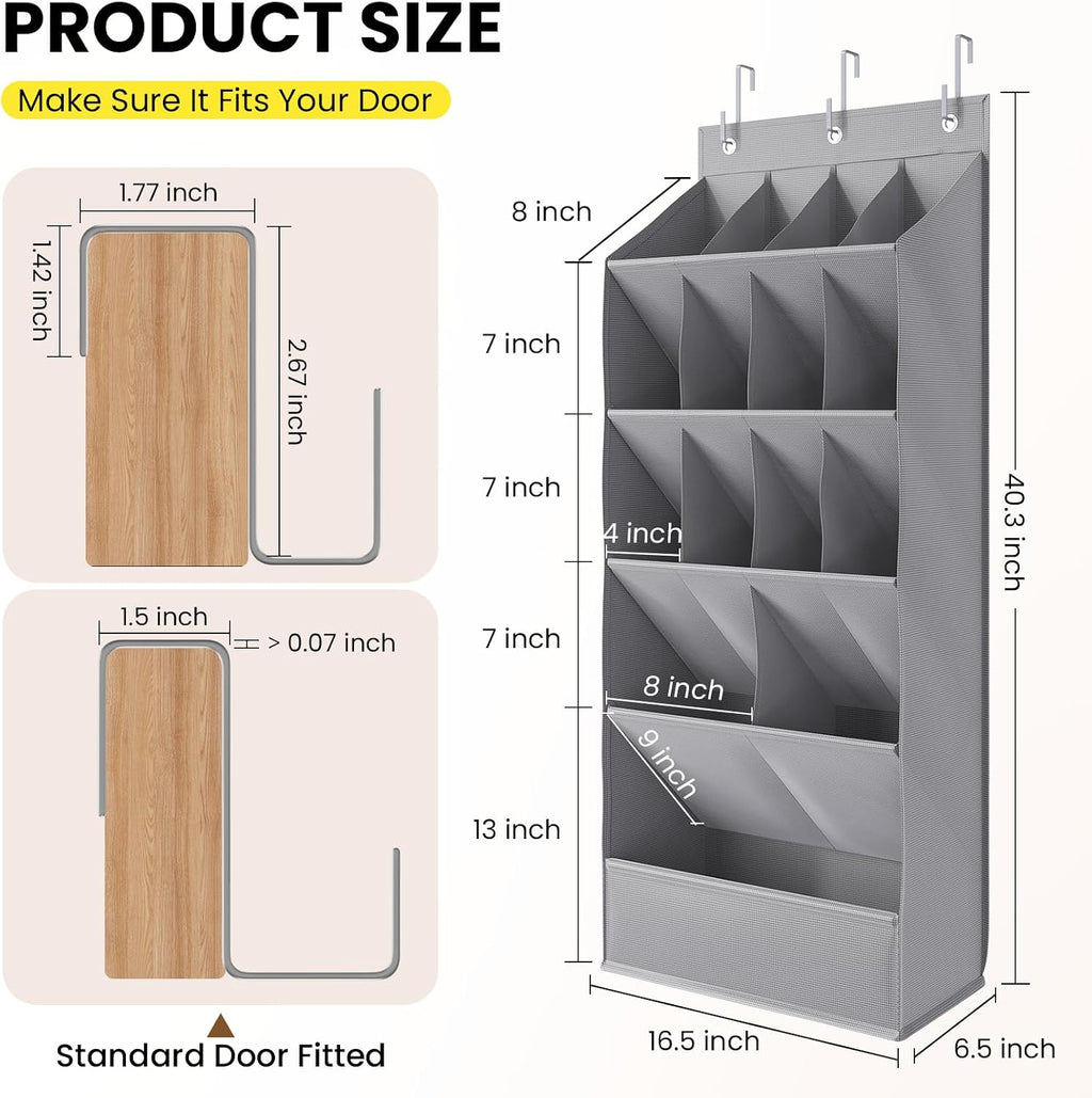 Mefirt Large Over the Door Shoe Organizer for Closet Fit 20 Pairs