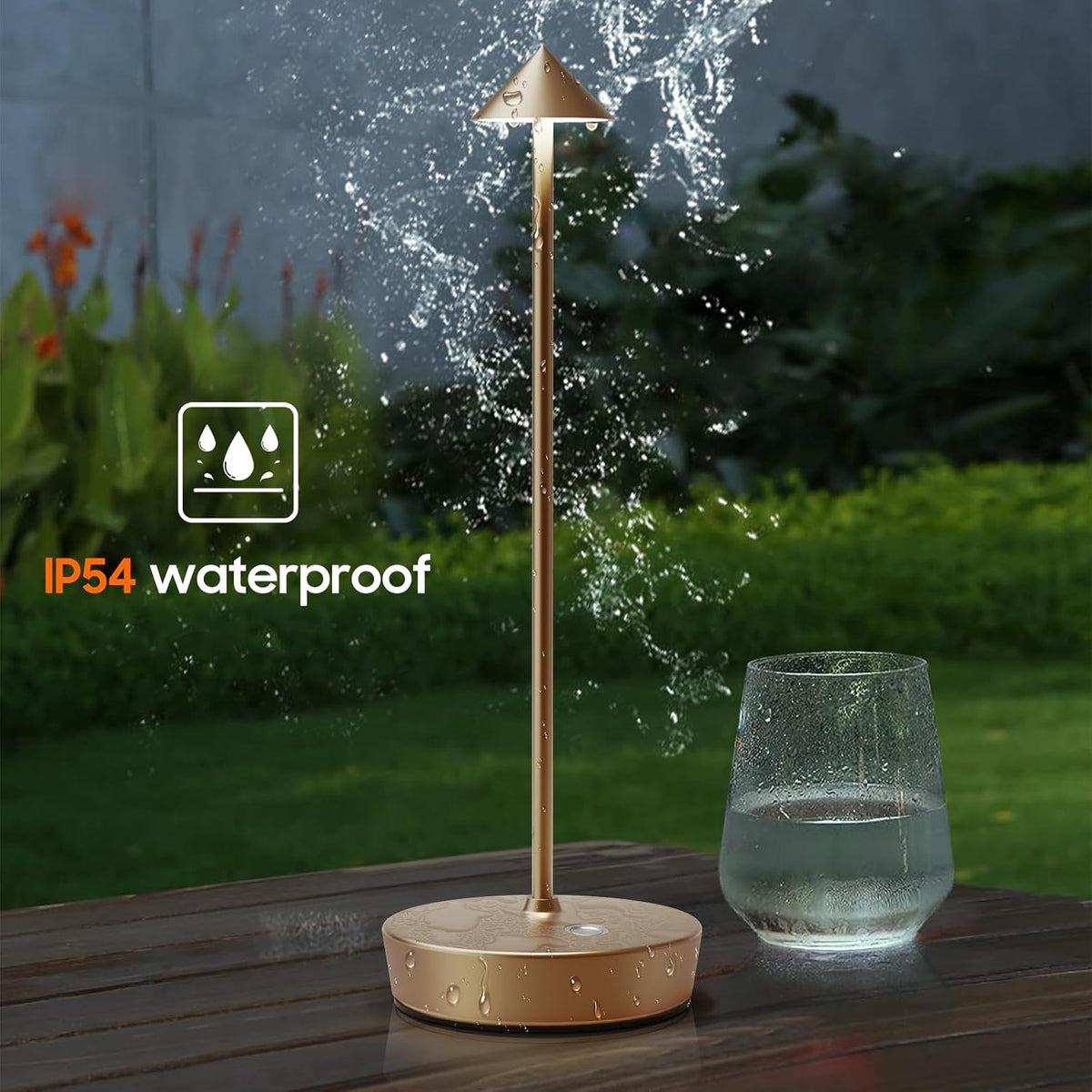 Cordless Rechargeable Led Table Lamp Battery Operated Light Bronze