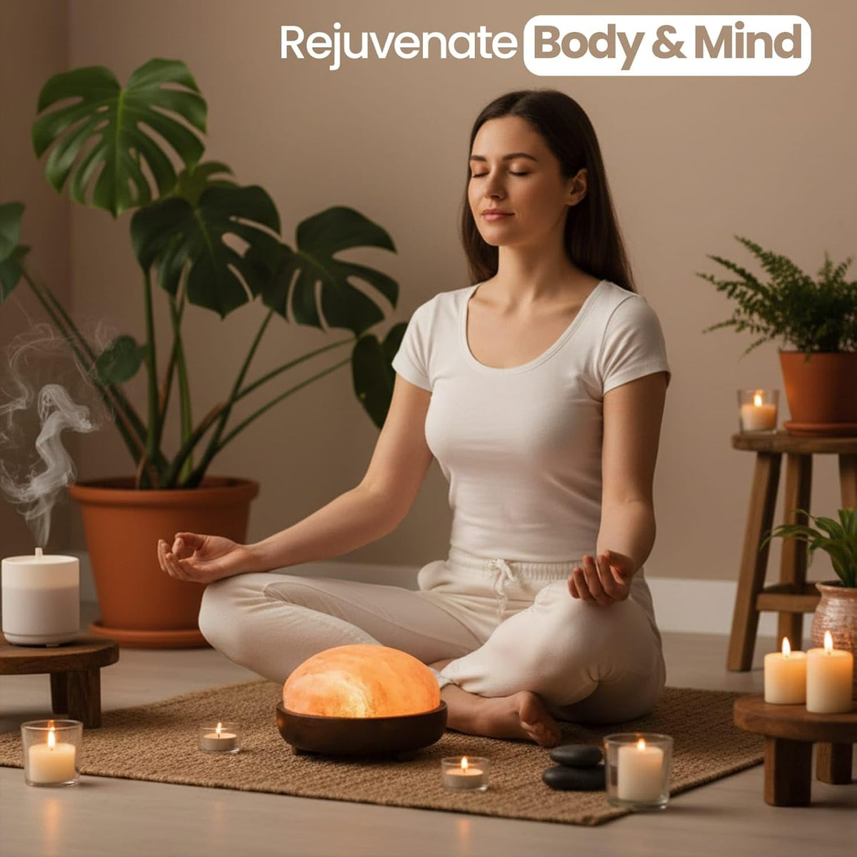 Himalayan Salt Lamp, Dome Shape, for Home Spa Relaxation