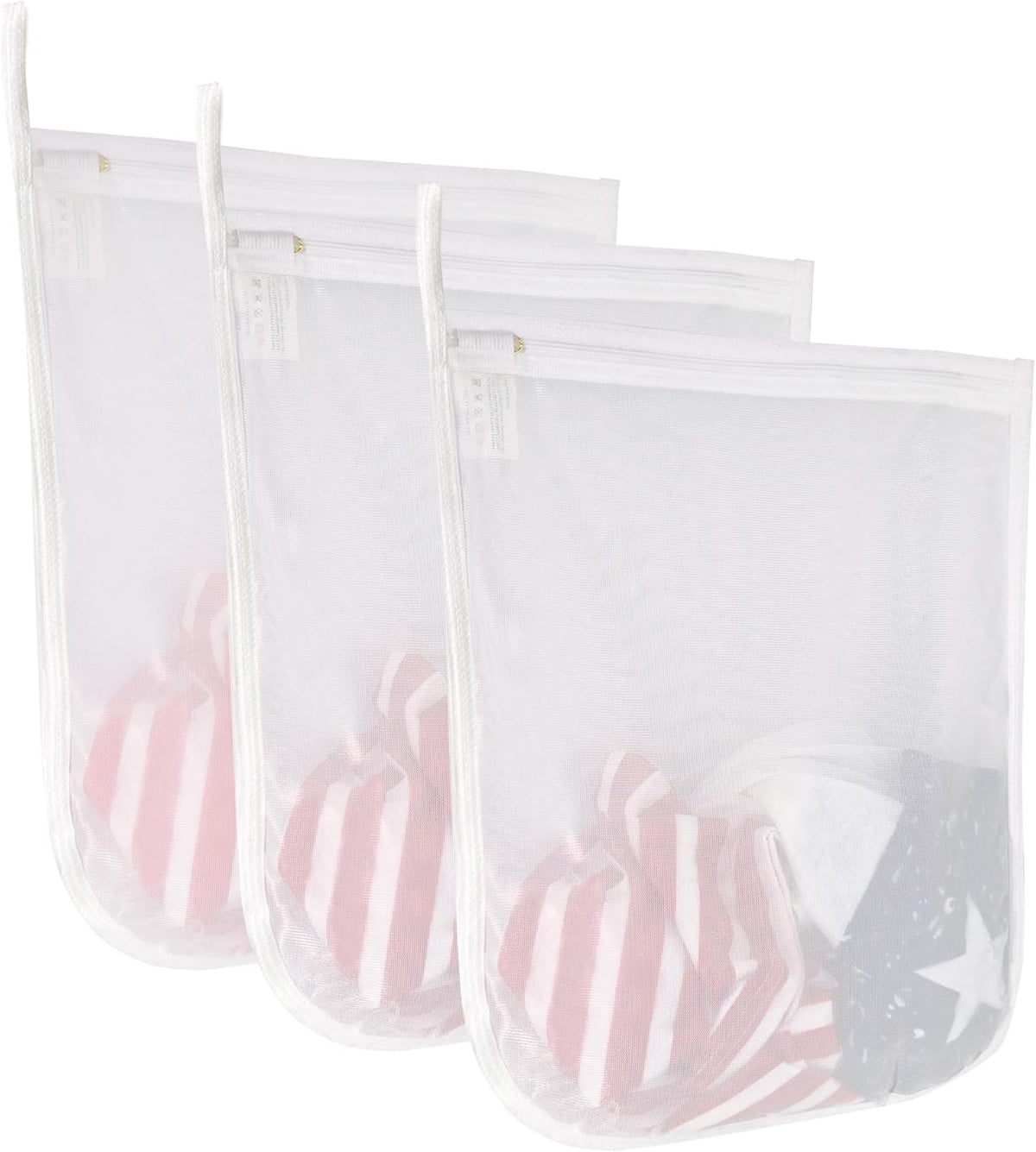 GOGOODA 3 Pack Delicates Laundry Bags, Fine Mesh Wash Bag with Hanging Loop