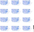 Bexdir 12 Pack 7FT Blue Fairy Lights Battery, 20LED String Lights