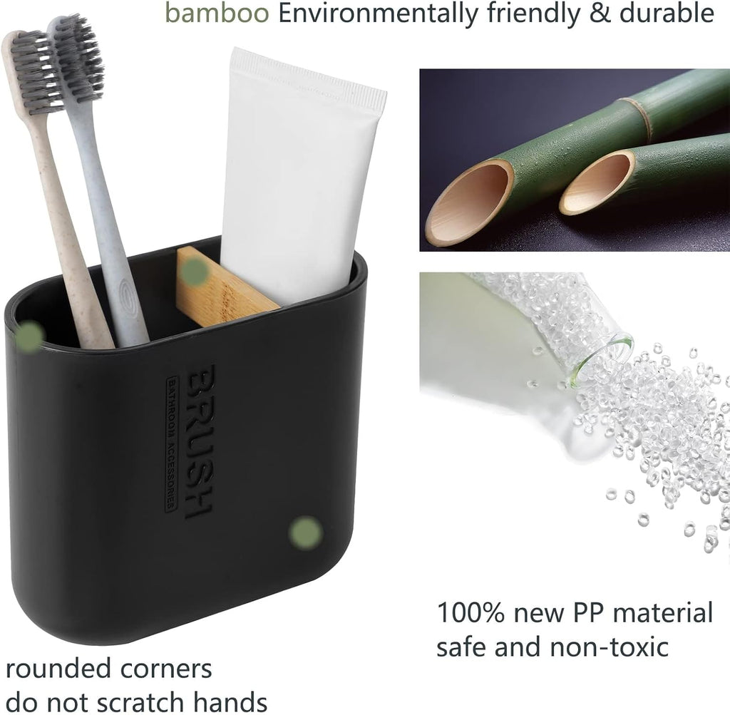 Toothbrush Holders for Bathrooms, Electric Toothbrush Holder 2 Slots, Black