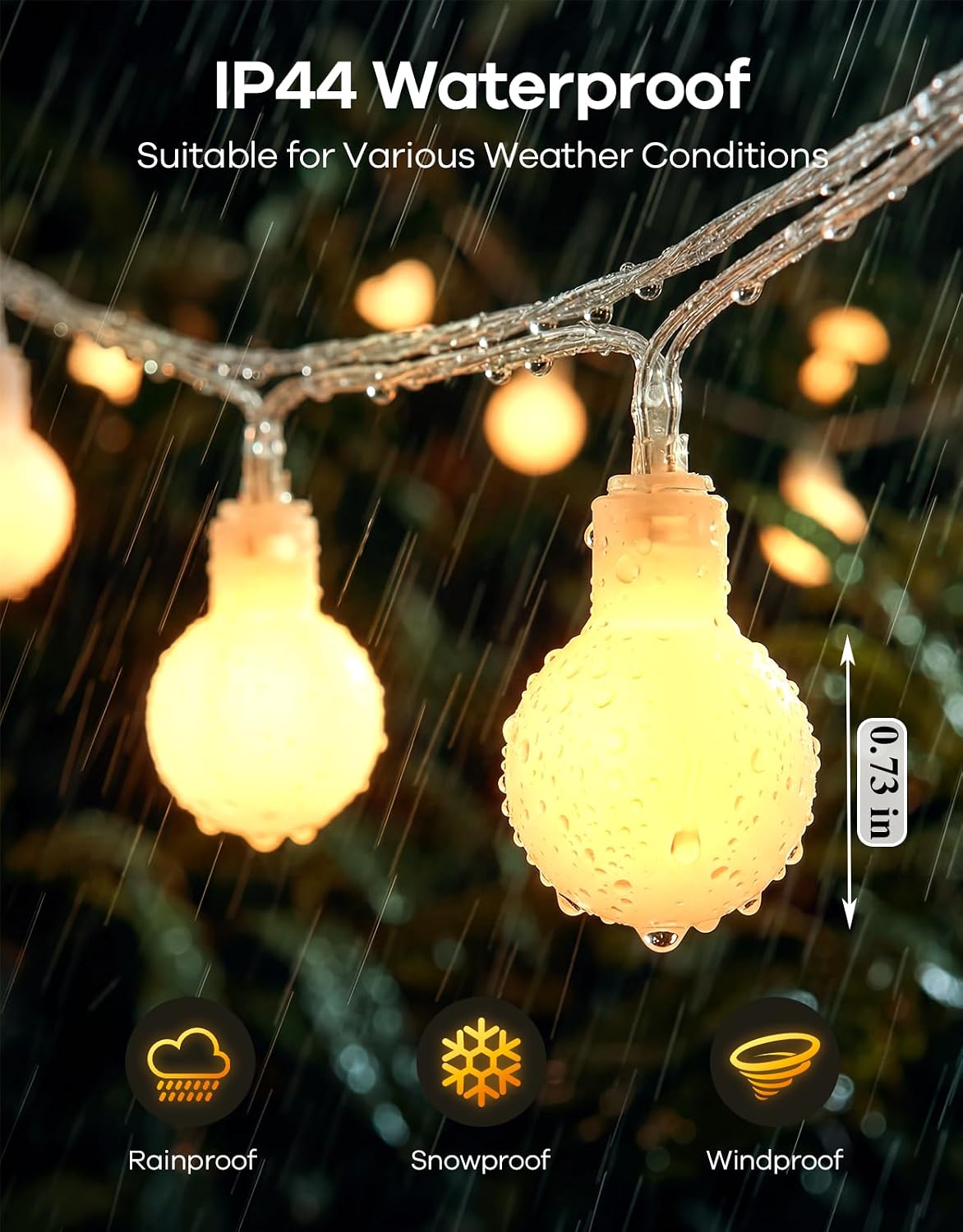 Battery Operated String Lights with Timer, 17FT 50 LED Globe Twinkle Christmas Lights, Waterproof Fairy Lights for Indoor Outdoor Bedroom Classroom Camping Christmas Decor, Warm White