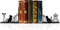 Cat Bookends – Metal Decorative Black Cat Book Ends for Home, Office, Kids, Bookshelf Accessories, Cute Desk Book Stopper