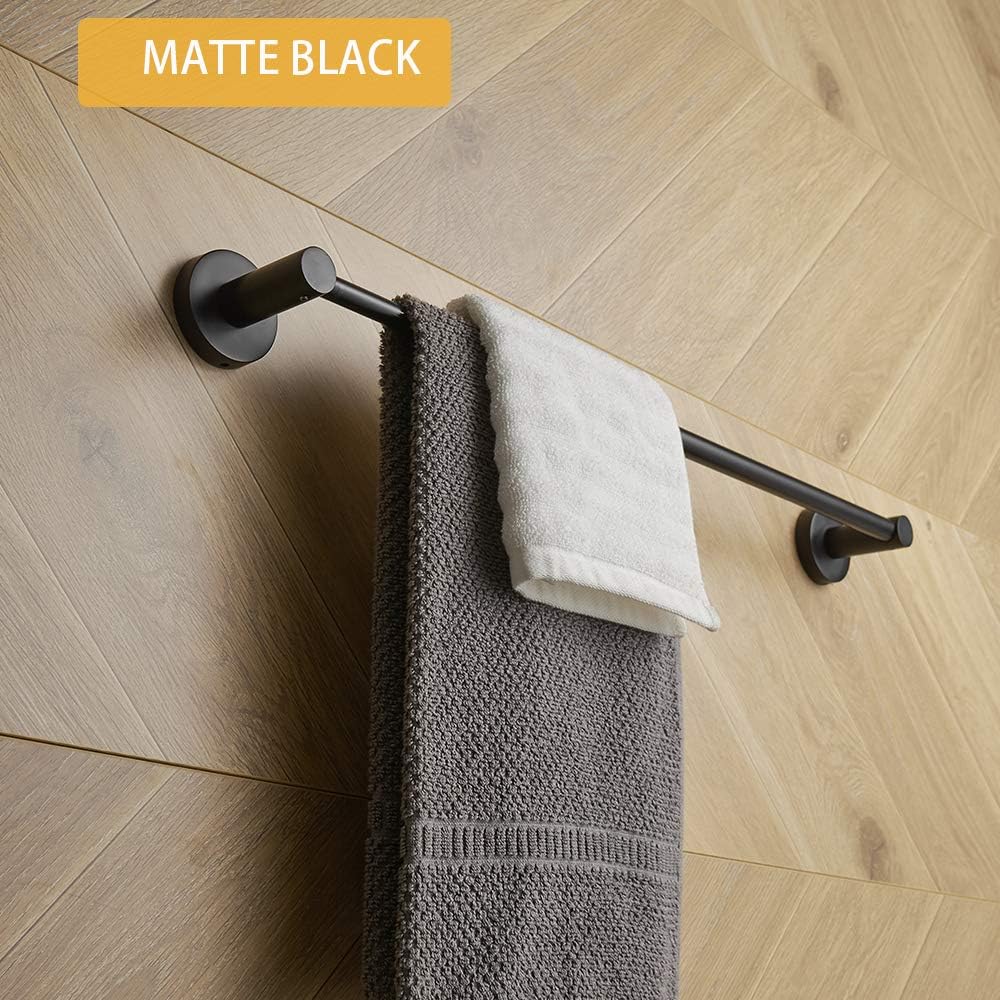 BESy Towel Racks for Bathroom Wall Mounted Bath Towel Bar Matte Black