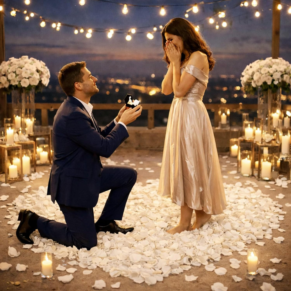 3000 Pcs White Rose Petals Artificial Flowers Silk Petals Table Scatters for Romantic Special Night Decorations, Weddings, Valentine's Day, Proposals, Anniversaries, and Bridal Showers Party Decor