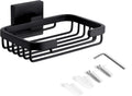 SEIDO Matte Black Soap Dish for Shower Wall, Black Bar Soap Holder for Bathroom & Kitchen, 304 Stainless Steel Wall Mount Soap Dish Holder, 4.8" L x 3.2" W Internal