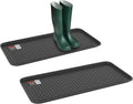 Stalwart All Weather Indoor or Outdoor Boot Mats, Black, Set of 2