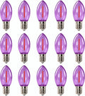 C9 LED Clear Purple Replacement Light Bulbs for Halloween Decorations, 120V