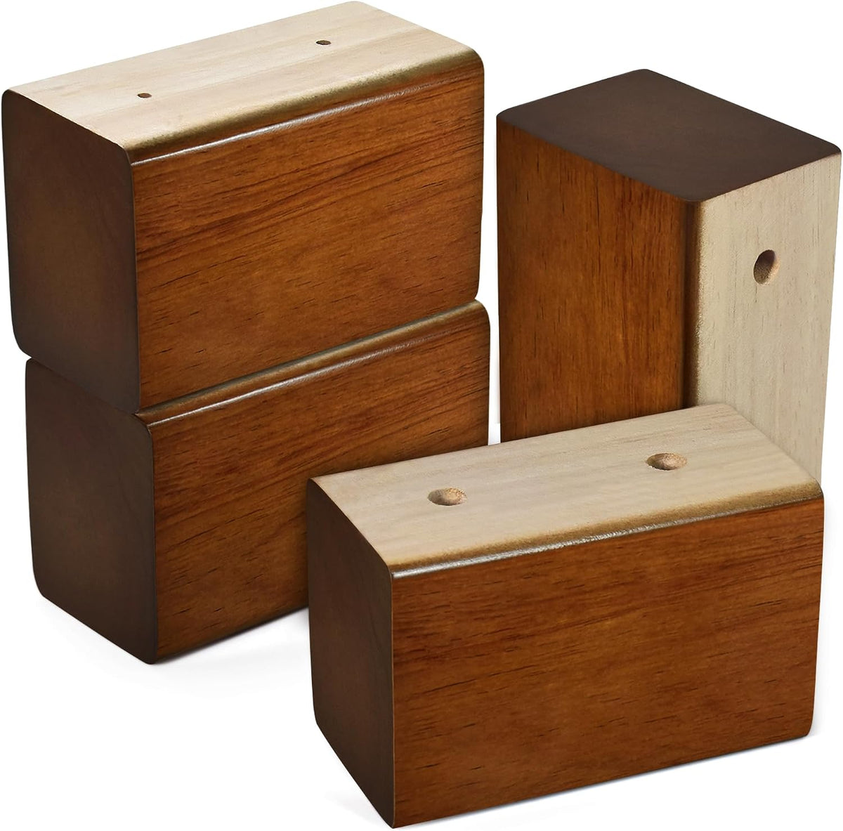 Wood Bed Risers (Brown, 3 inch)