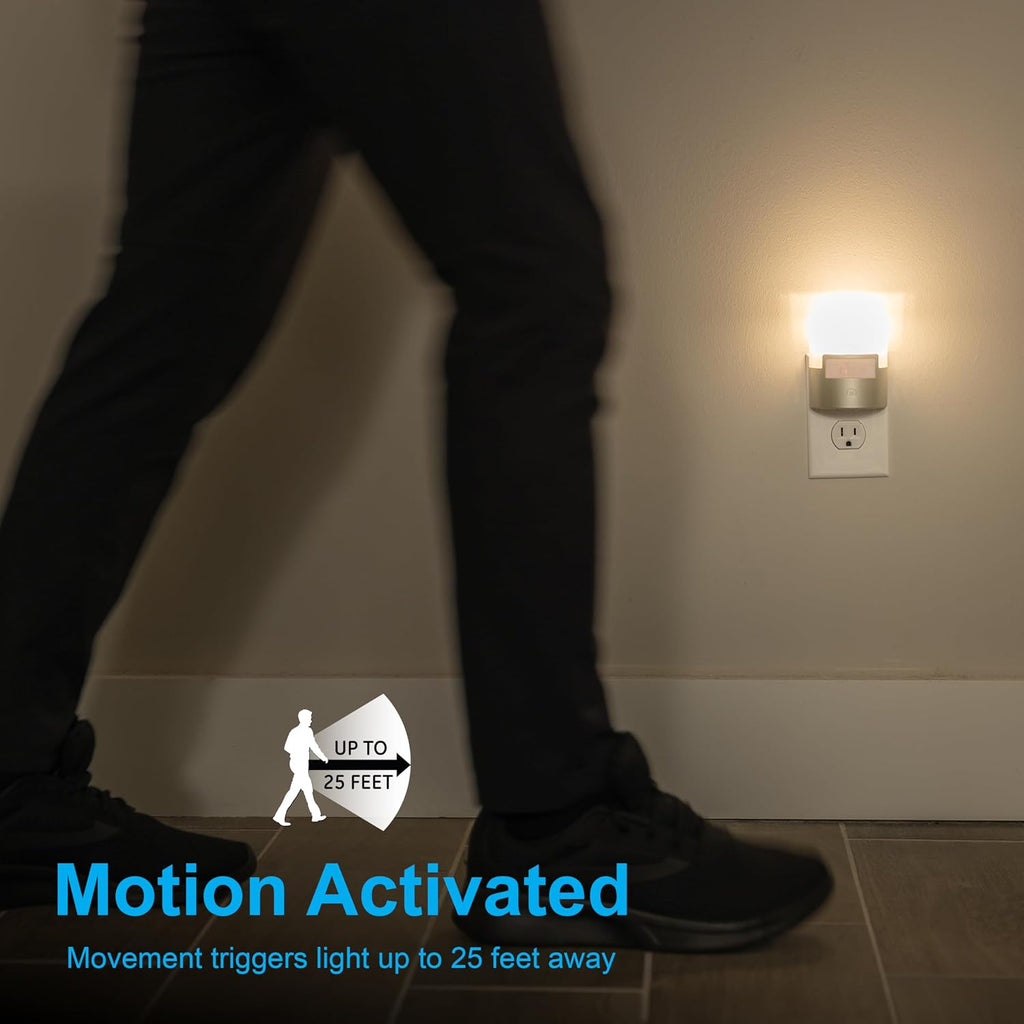 GE Plug in Night Light with Motion Sensor, 2 Pack, 40 Lumens