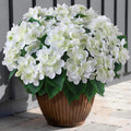 8 Bundles 17" Artificial Hydrangea Flower Branches for Porch (White)