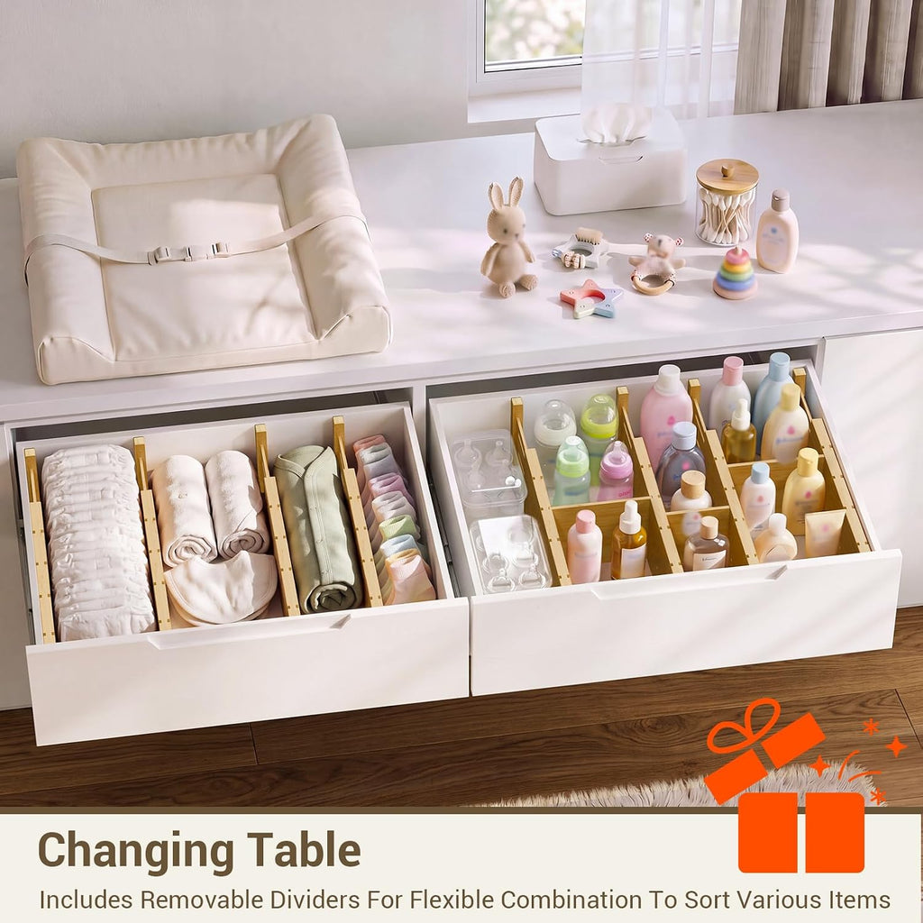 Deep Drawer Dividers For Clothes,Expandable Drawer Organizer (4, Short)