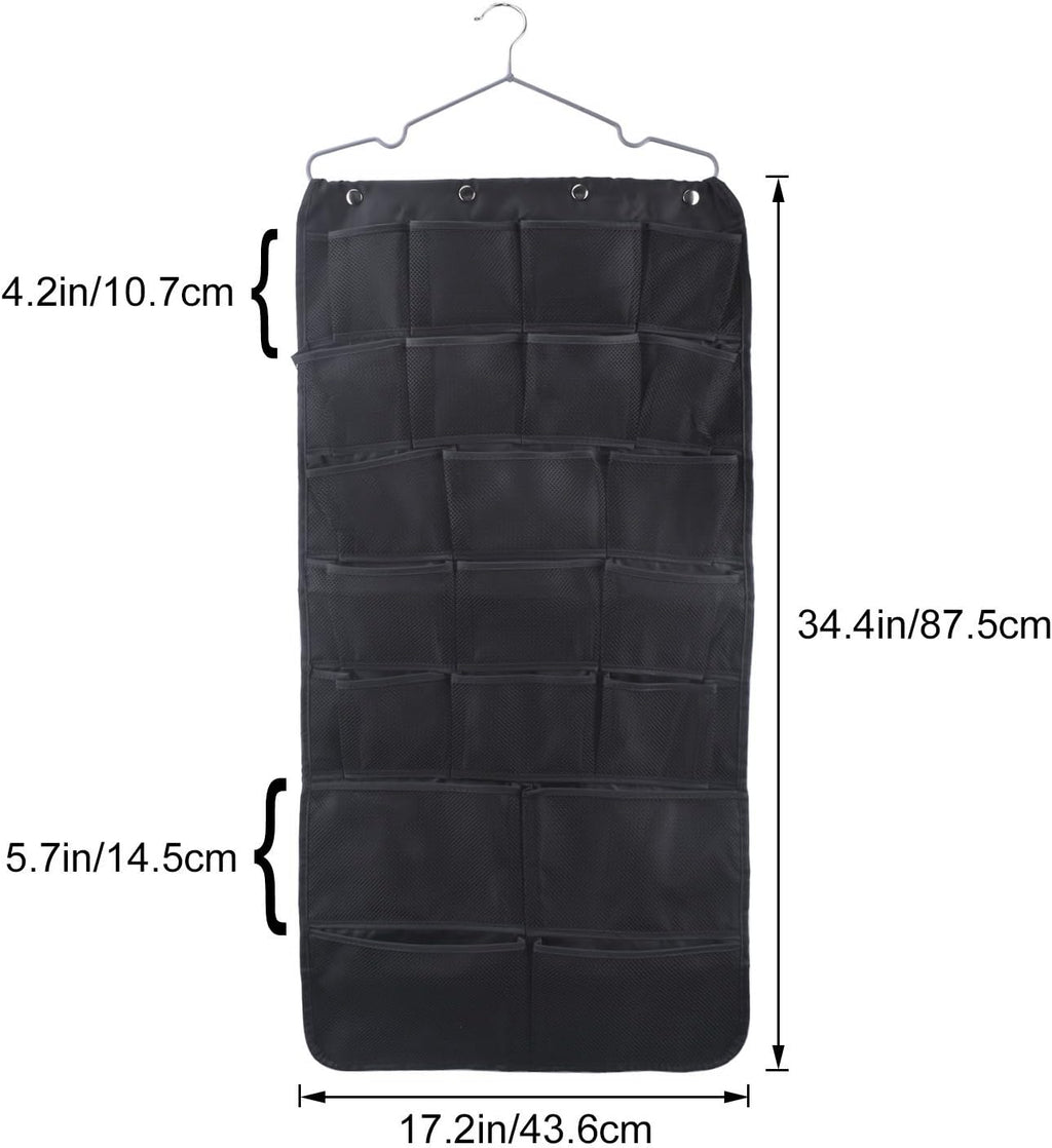 Oxford Hanging Closet Organizer for Underwear, Stocking, Bra and Sock, Dual-Sided Space Saving Storage Holder with 42 Pockets