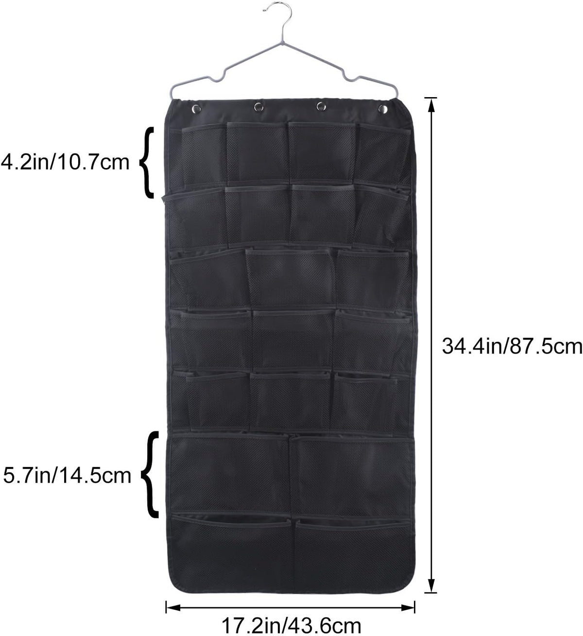 Oxford Hanging Closet Organizer for Underwear, Stocking, Bra and Sock, Dual-Sided Space Saving Storage Holder with 42 Pockets