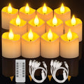 Yme Rechargeable LED Tea Lights with Remote & Timer, 1.5" D