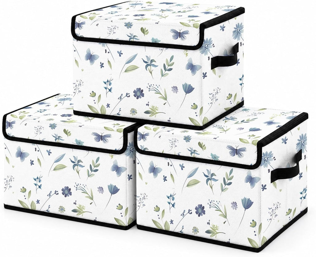Stackable Storage Bins with Lids 3 Pack