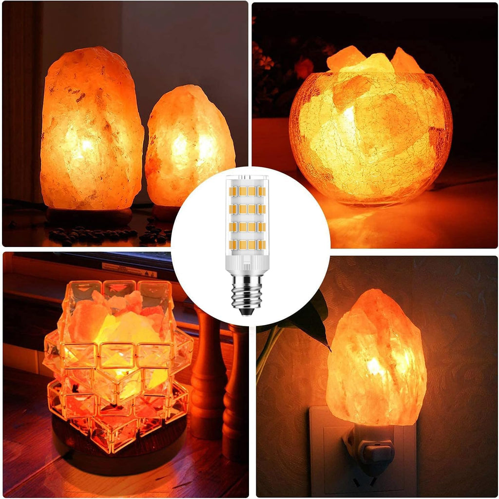 Salt Lamp Bulbs E12 T20 C7 5W 110V 2700K Warm White Light 500lm for Himalayan Salt Lamps & C7 Replacement Bulbs, Dimmable,Night Lights - 5Pack (5)