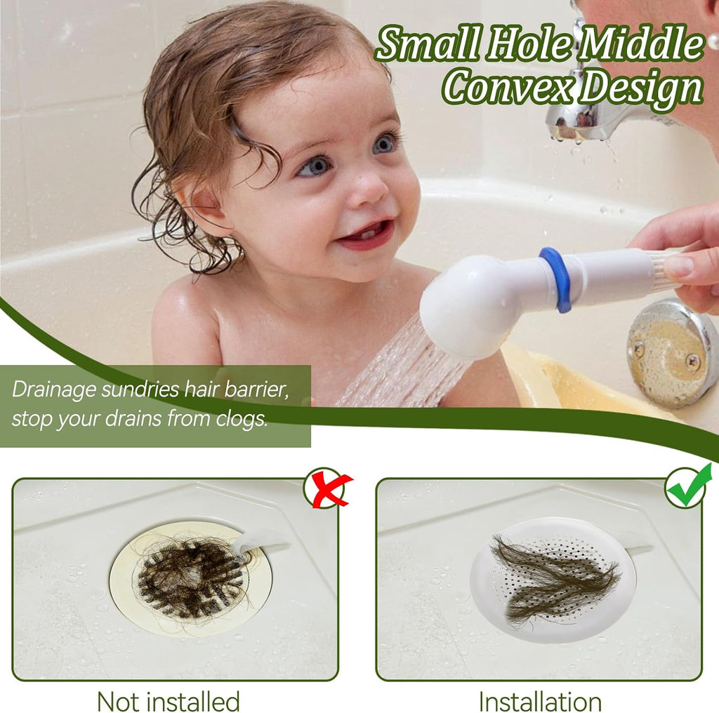Waziaqoc Drain Hair Catcher, White, 2 Pack