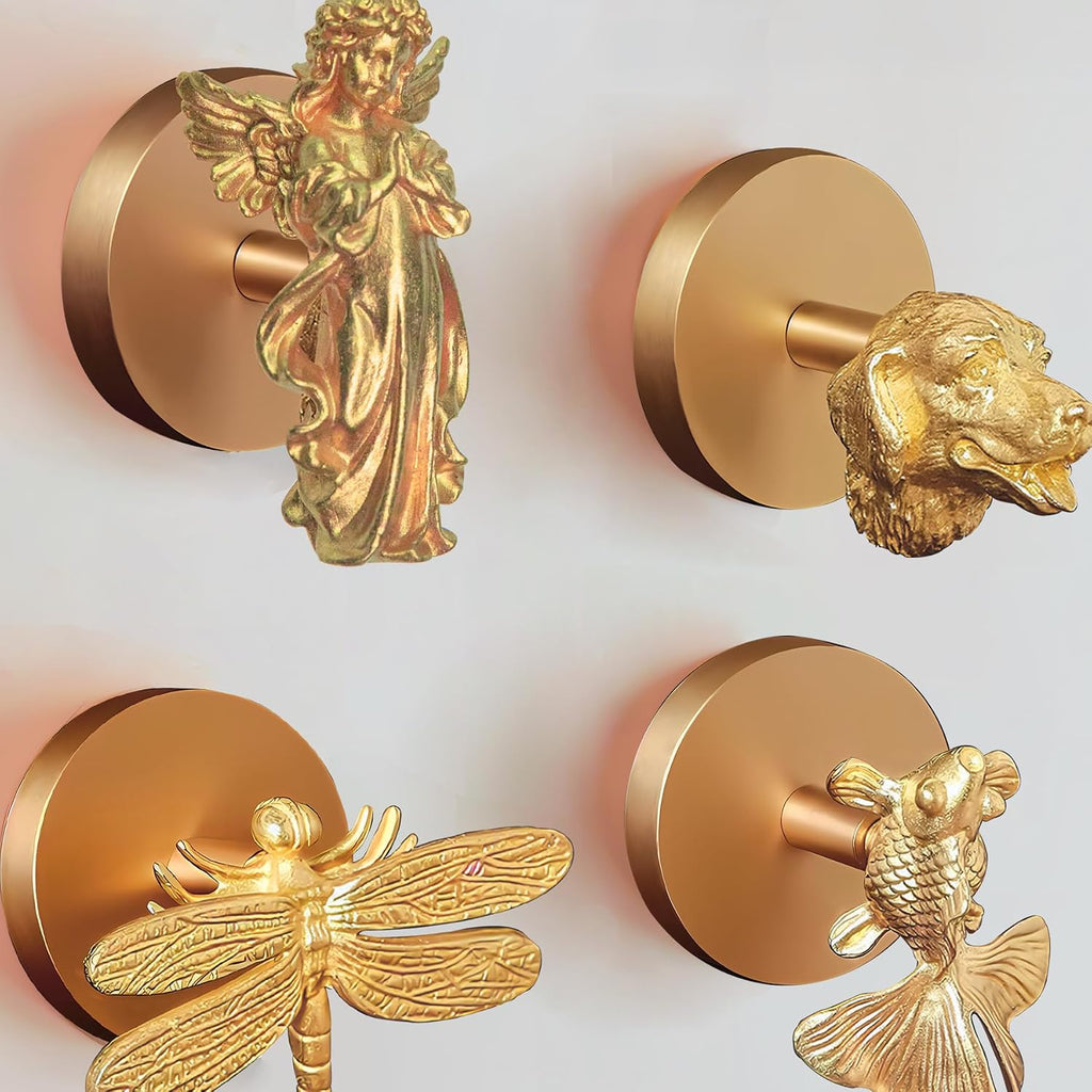 Bird Wall Hook, Solid Brass Heavy Duty Vintage Plant Hook. Used for Hanging Clothes, Hats, Towels, Bags, Organizing Decorative Wall Hooks