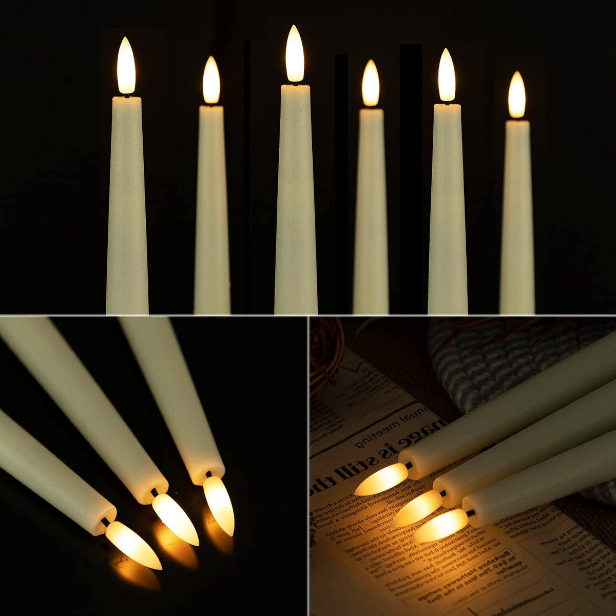 Flameless Taper Candles with Remote, 9.6" LED Candles Battery Operated