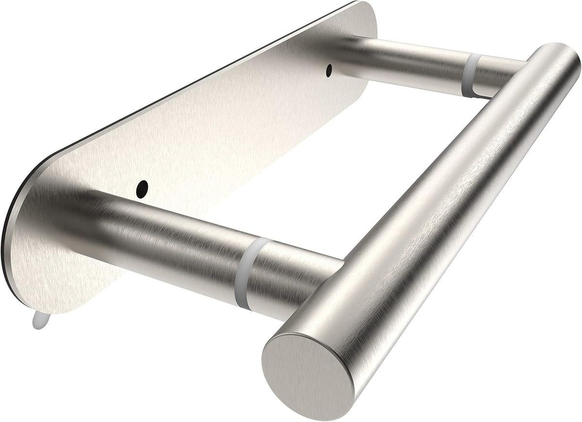 RUACQ Brushed Nickel Toilet Paper Holder Adhesive or Drill Wall Mount