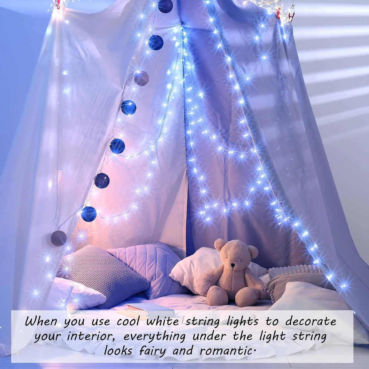 Macarrie 12 Pcs USB Fairy Lights 33ft 100 LED, White