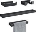 Lairuier Matte Black Bathroom Hardware Accessories, 4PCS Towel Bar Set