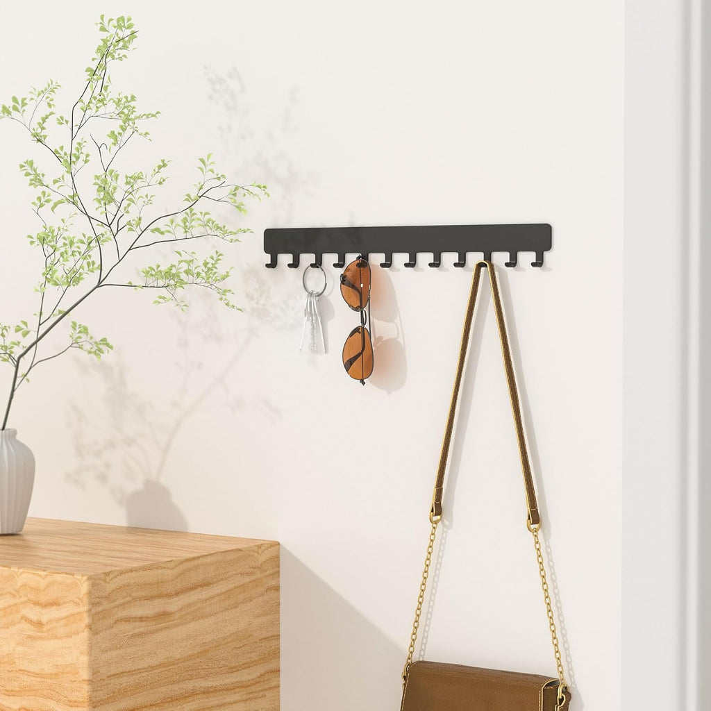 Necklace Holder Wall Mounted,Self Adhesive Jewelry Organizer,2 Pack,Black