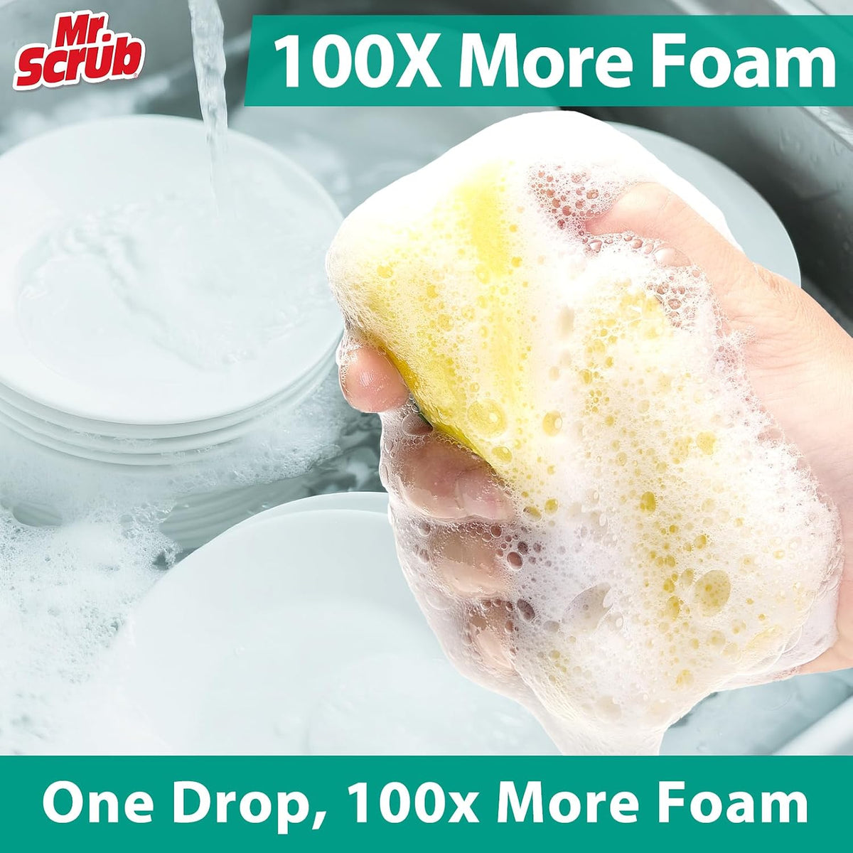 Mr. Scrub Sponges Kitchen Scrub Dish Sponge Scouring Pad, 24 Pack Cleaning Brush Scrubber Supplies for Soap, Dishwashing Dinnerware Sets Pan Pot Towels Cloth Rags Holder Glass Dishwasher Sink Bathroom